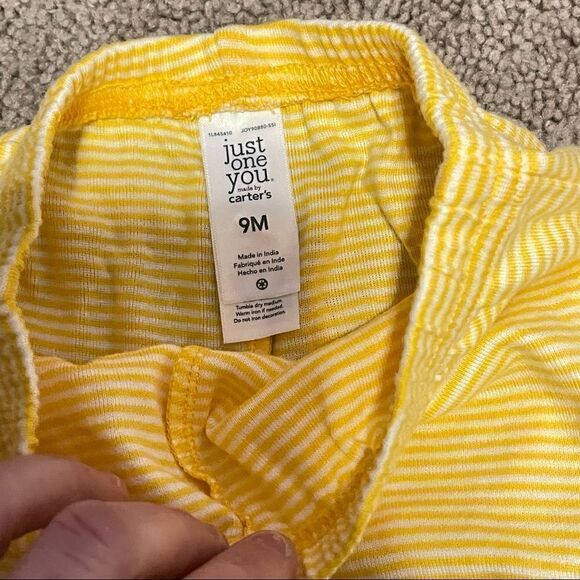 COPY - Carters Just One You 9 mo yellow white stripes shorts ruffle cuffs NWOT - Picture 7 of 7